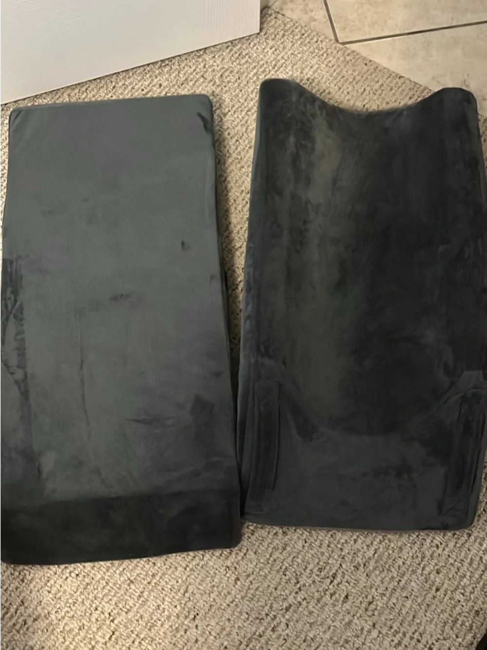 Plush dark gray knee Wedge Cushions